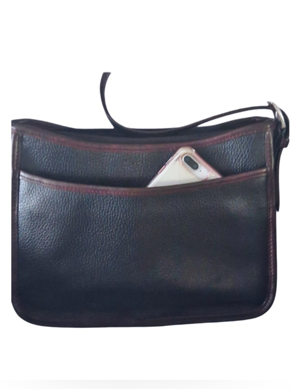 Brighton Vintage Black & Brown Croc Leather Shoulder Bag - Picture 3 of 8